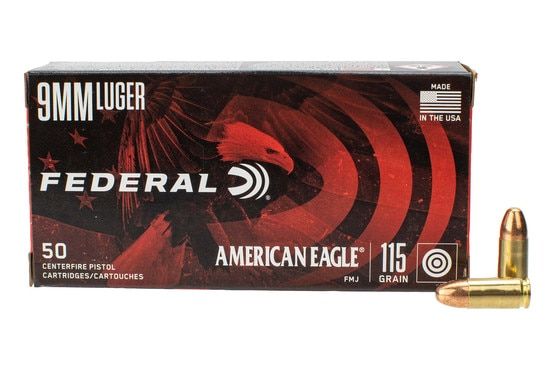 Federal American Eagle 9mm Luger 115gr FMJ - Box of 50